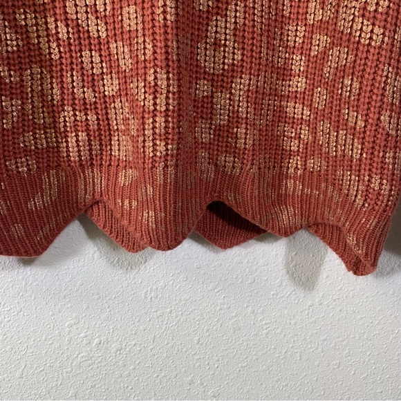 ENTRO Womens Size L Oversized Bulky Heavy Knit Sweater Crew Neck Long Sleeve Hem - Picture 4 of 12